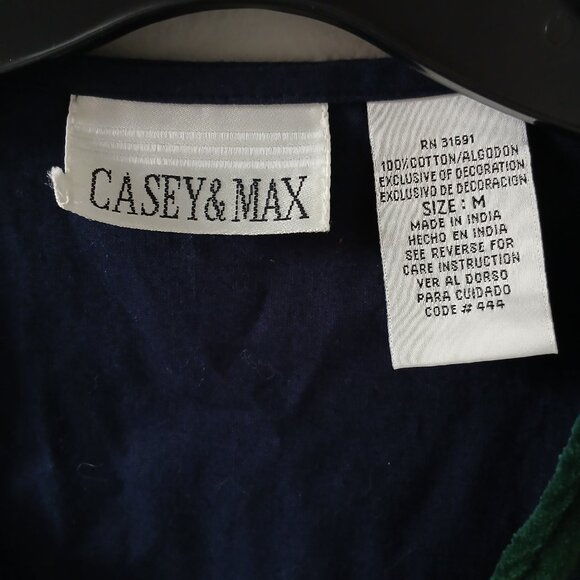 Casey & Max Vintage Velvet Embroidered Flower Applique Button Vest Size M - Picture 6 of 7
